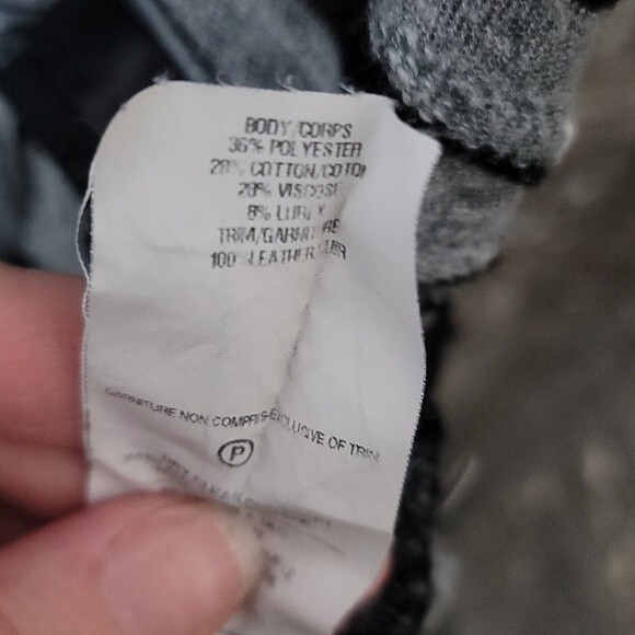 Twenty Y2k Leather Trim Knit Top Black and Grey Size Small - Picture 8 of 8